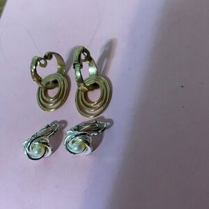 Clip on style earrings, two pairs